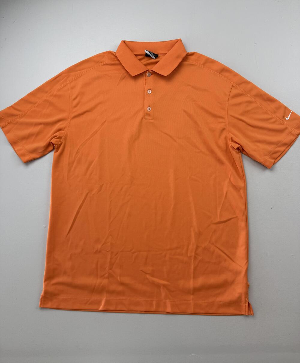 Nike Golf Polo Shirt Mens XL Orange Solid Fit Dry Golf Performance Knit